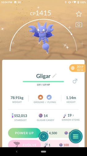 Shiny gligar pokemon fortunato - gligar,