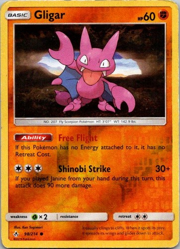 Gligar 214 common unbroken - gligar, 98/214