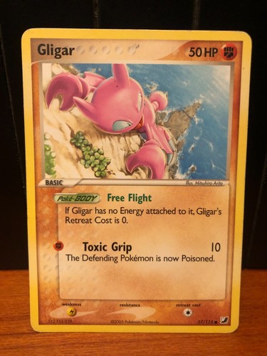 Carta pokemon gligar 115 - carta, ex