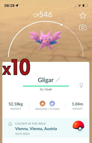 Pacchetto 10x pokemon gligar - pokemon,