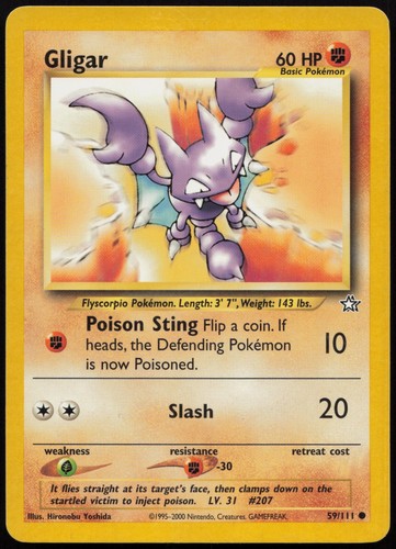 Pokemon tcg gligar 111 - 59/111, good