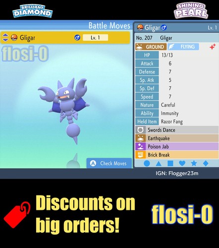 6iv shiny gligar - 6iv, pokemon